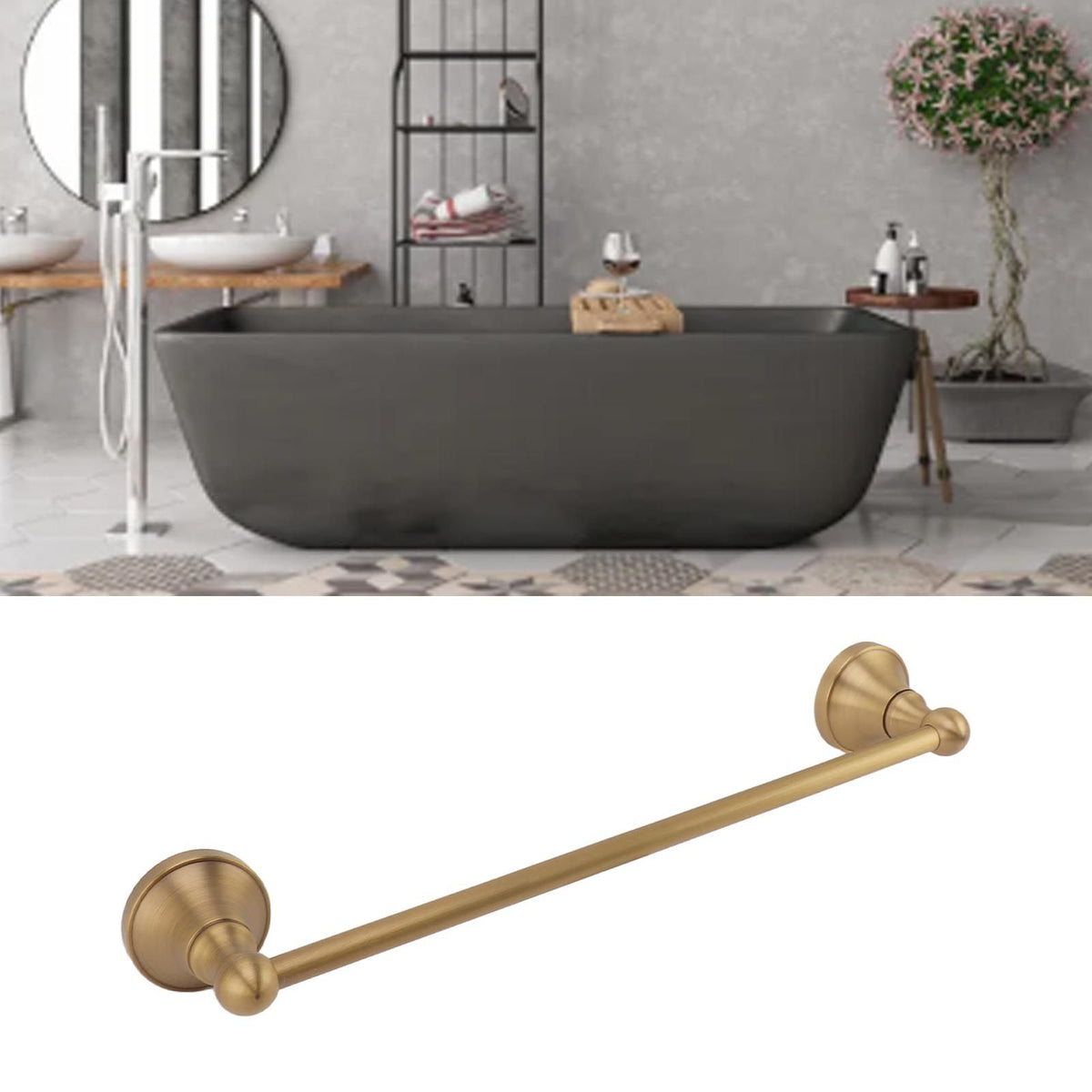 Towel Bar European Style Retro Shower Towel Rack Wall Mounted Copper Towel Rail Holder for Bathroom
