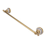 Towel Bar European Style Single Rod Hanging Bath Towel Holder Copper Towel Rack for Bathroom Toilets Antique Color - Front View