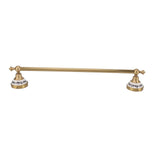 Towel Bar European Style Single Rod Hanging Bath Towel Holder Copper Towel Rack for Bathroom Toilets Antique Color - Rear View
