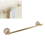 Towel Bar European Style Single Rod Hanging Bath Towel Holder Copper Towel Rack for Bathroom Toilets Antique Color - Extra Image
