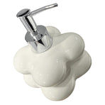 Cloud Press Pump Bottle Ceramic Reusable Decoration Refillable Cloud Shape Dispenser Bottle for Bathroom Milky White