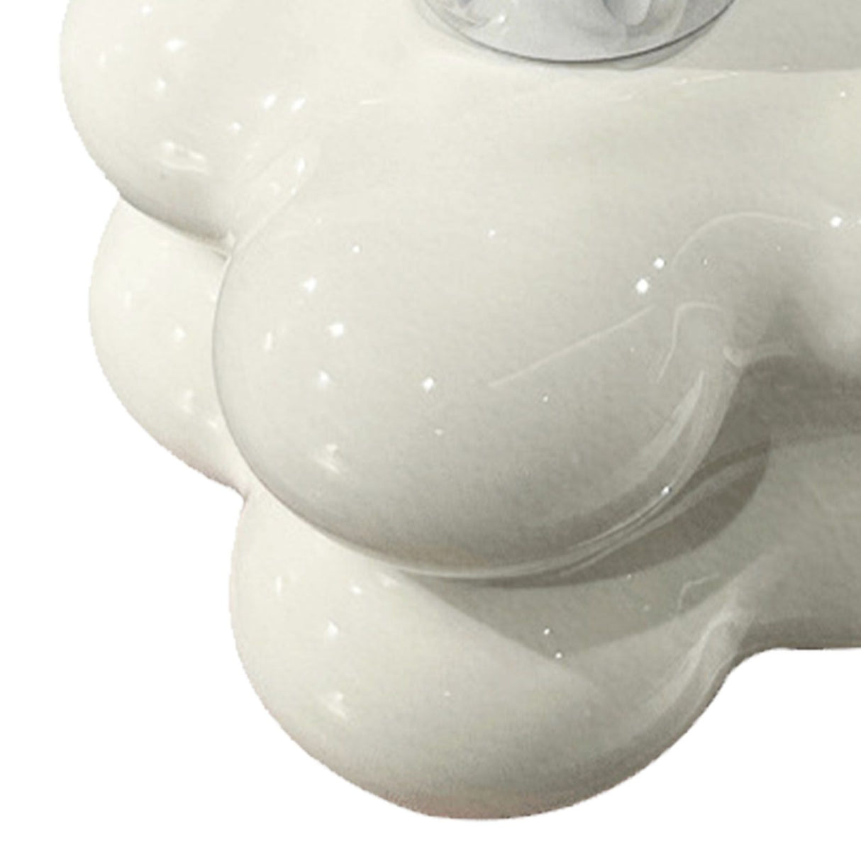 Cloud Press Pump Bottle Ceramic Reusable Decoration Refillable Cloud Shape Dispenser Bottle for Bathroom Milky White