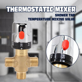 Thermostatic Mixing Valve Brass Shower Mixing Valve Hot and Cold Water Temperature Control Valve for Basin Bathroom