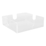 Acrylic Napkin Holder Square Elegant Clear Tabletop Tissue Dispenser for Kitchen Restaurant Bar - Front View