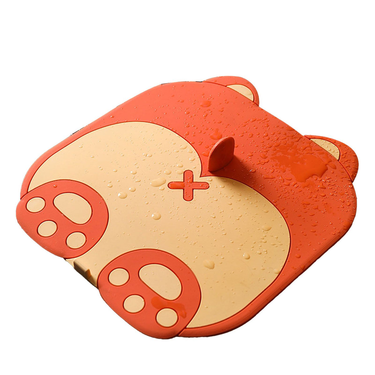 Shower Drain Stopper Cartoon Style Odour Resistant Silicone Anti Slip Bathtub Stopper for Home Bathroom Toilet Orange