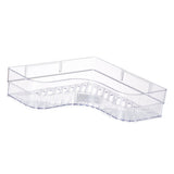 Shower Corner Shelf Plastic Corner Shower Caddy Wall Mounted Shower Organizer for Bathroom Toilet Crystal White - Side View