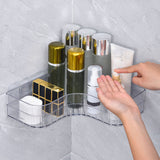Shower Corner Shelf Plastic Corner Shower Caddy Wall Mounted Shower Organizer for Bathroom Toilet Crystal White
