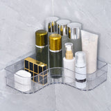 Shower Corner Shelf Plastic Corner Shower Caddy Wall Mounted Shower Organizer for Bathroom Toilet Crystal White - Rear View