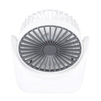 Desktop Mini Fan 1200mAh USB Rechargeable White 3 Speed 360 Degree Rotation Small Table Fan for Travel Camping Home