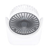 Desktop Mini Fan 1200mAh USB Rechargeable White 3 Speed 360 Degree Rotation Small Table Fan for Travel Camping Home - Front View