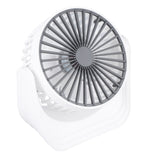 Desktop Mini Fan 1200mAh USB Rechargeable White 3 Speed 360 Degree Rotation Small Table Fan for Travel Camping Home - Side View