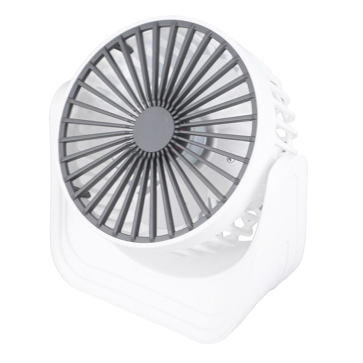 Desktop Mini Fan 1200mAh USB Rechargeable White 3 Speed 360 Degree Rotation Small Table Fan for Travel Camping Home