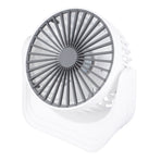 Desktop Mini Fan 1200mAh USB Rechargeable White 3 Speed 360 Degree Rotation Small Table Fan for Travel Camping Home