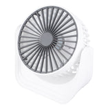 Desktop Mini Fan 1200mAh USB Rechargeable White 3 Speed 360 Degree Rotation Small Table Fan for Travel Camping Home - Top-Down View