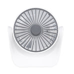 Desktop Mini Fan 1200mAh USB Rechargeable White 3 Speed 360 Degree Rotation Small Table Fan for Travel Camping Home