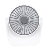 Desktop Mini Fan 1200mAh USB Rechargeable White 3 Speed 360 Degree Rotation Small Table Fan for Travel Camping Home - 45-Degree Angle