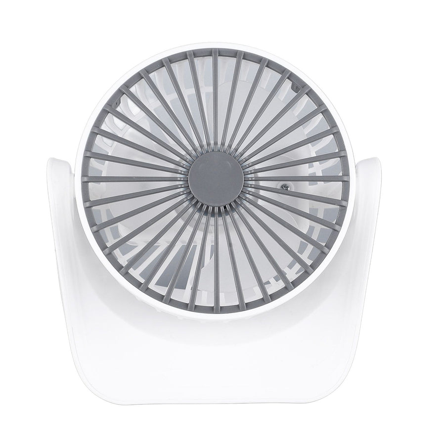 Desktop Mini Fan 1200mAh USB Rechargeable White 3 Speed 360 Degree Rotation Small Table Fan for Travel Camping Home
