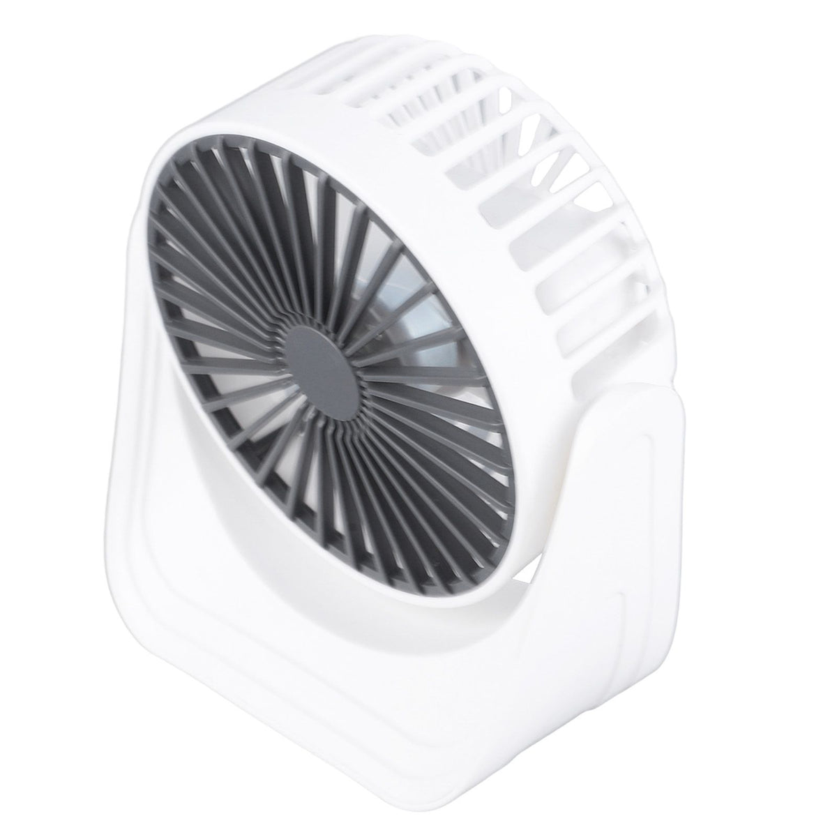 Desktop Mini Fan 1200mAh USB Rechargeable White 3 Speed 360 Degree Rotation Small Table Fan for Travel Camping Home