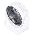 Desktop Mini Fan 1200mAh USB Rechargeable White 3 Speed 360 Degree Rotation Small Table Fan for Travel Camping Home