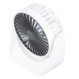 Desktop Mini Fan 1200mAh USB Rechargeable White 3 Speed 360 Degree Rotation Small Table Fan for Travel Camping Home - Rear View