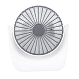 Desktop Mini Fan 1200mAh USB Rechargeable White 3 Speed 360 Degree Rotation Small Table Fan for Travel Camping Home - Close-Up Angle
