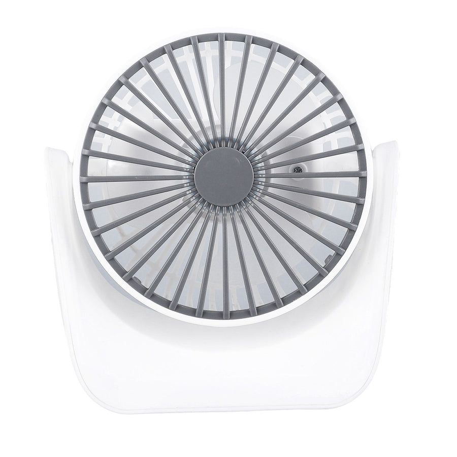 Desktop Mini Fan 1200mAh USB Rechargeable White 3 Speed 360 Degree Rotation Small Table Fan for Travel Camping Home
