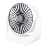 Desktop Mini Fan 1200mAh USB Rechargeable White 3 Speed 360 Degree Rotation Small Table Fan for Travel Camping Home