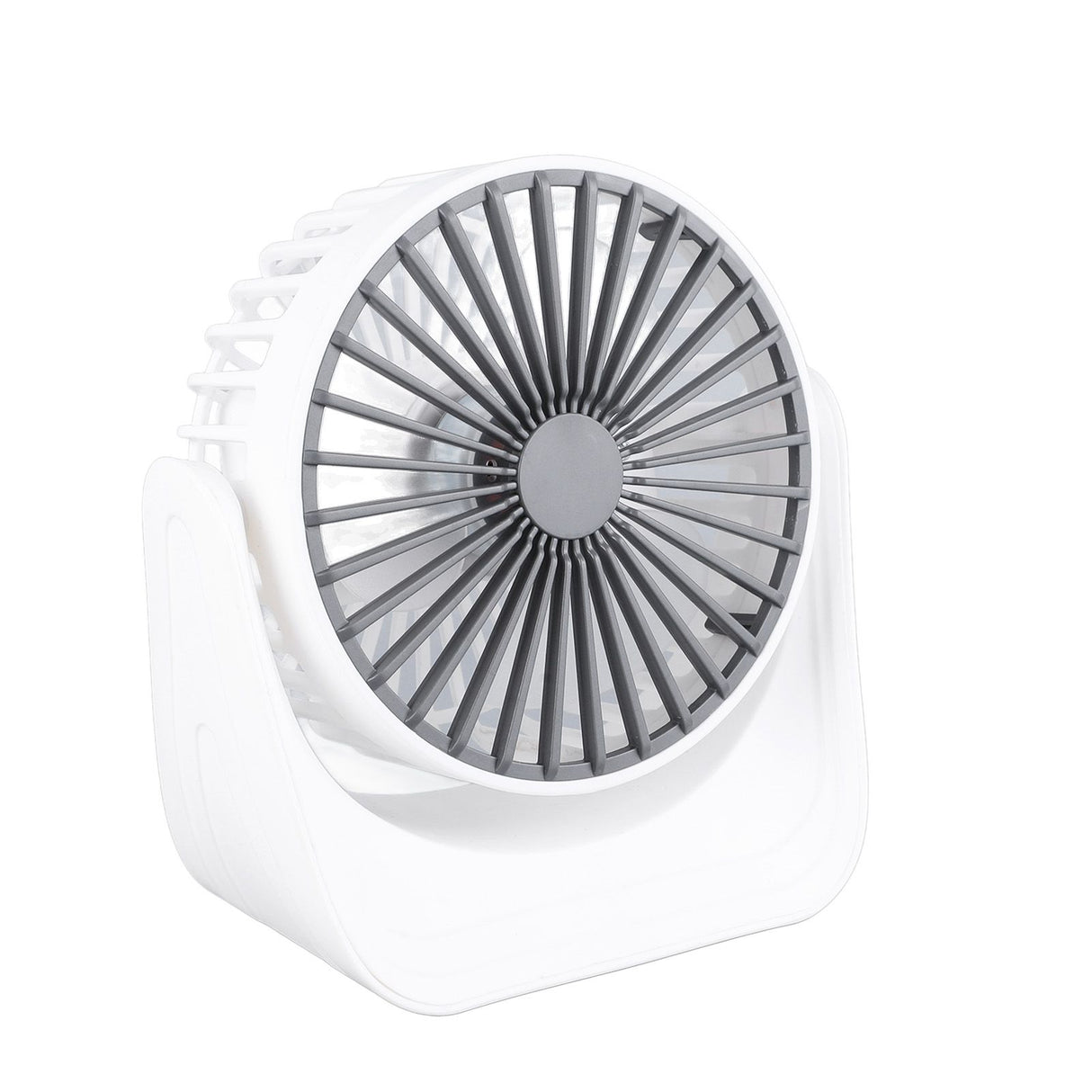 Desktop Mini Fan 1200mAh USB Rechargeable White 3 Speed 360 Degree Rotation Small Table Fan for Travel Camping Home