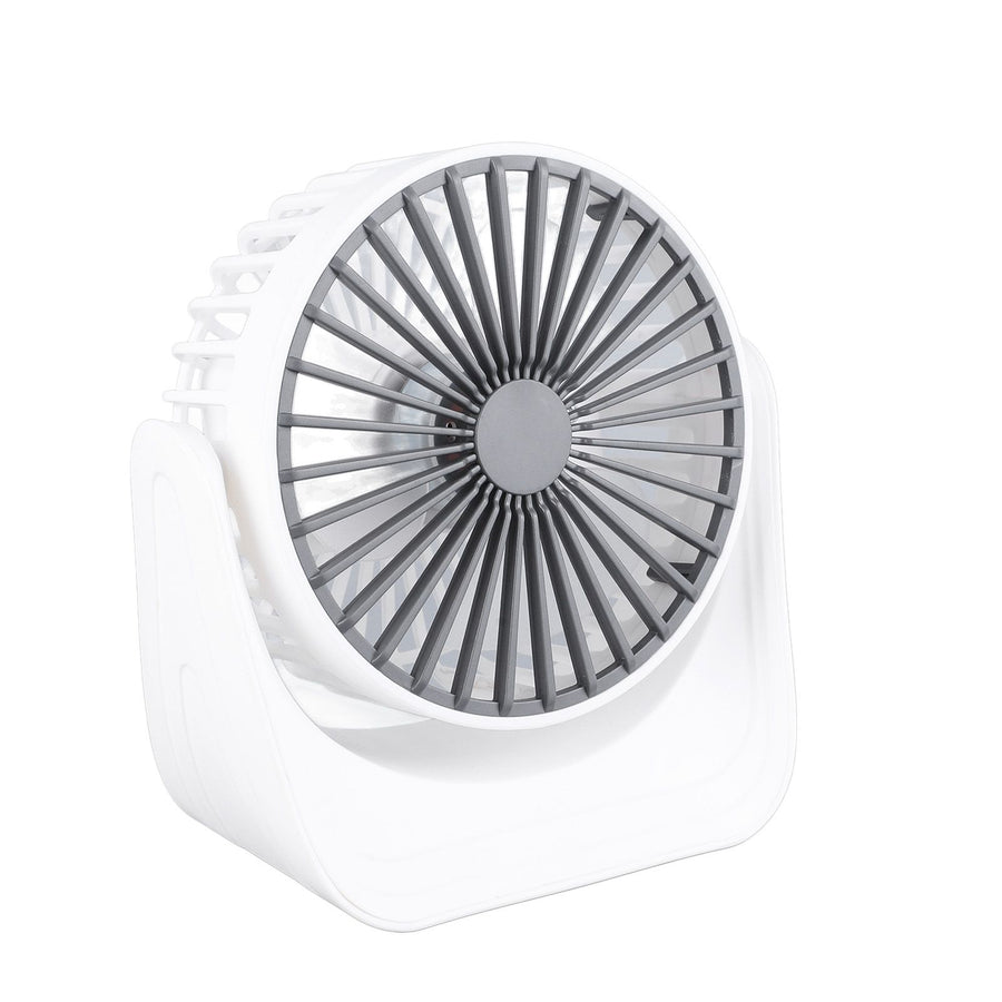 Desktop Mini Fan 1200mAh USB Rechargeable White 3 Speed 360 Degree Rotation Small Table Fan for Travel Camping Home