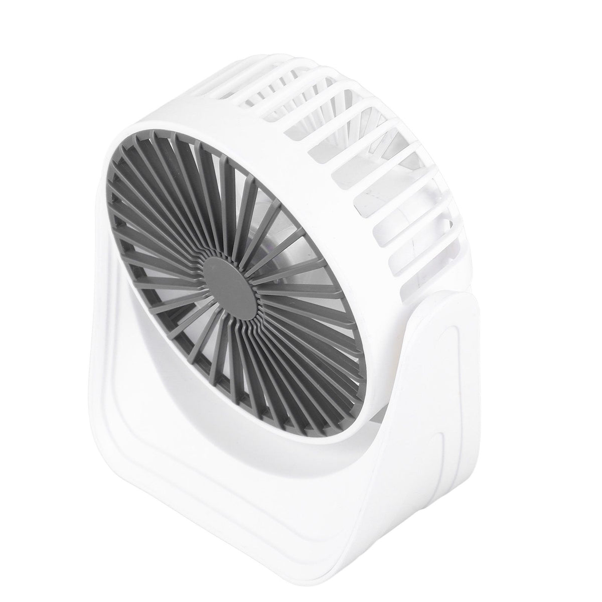 Desktop Mini Fan 1200mAh USB Rechargeable White 3 Speed 360 Degree Rotation Small Table Fan for Travel Camping Home