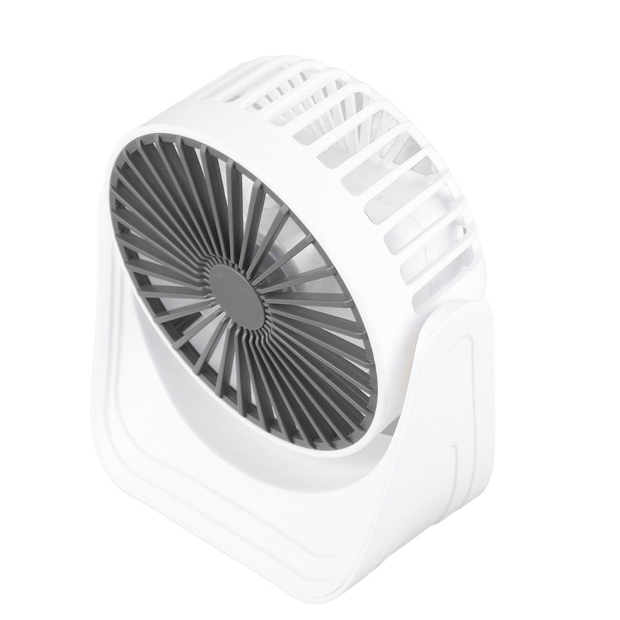 Desktop Mini Fan 1200mAh USB Rechargeable White 3 Speed 360 Degree Rotation Small Table Fan for Travel Camping Home