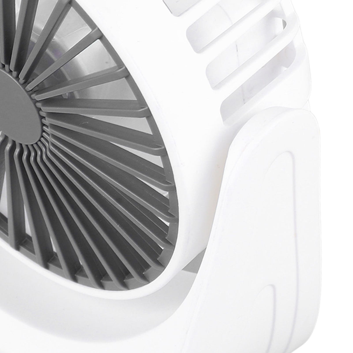 Desktop Mini Fan 1200mAh USB Rechargeable White 3 Speed 360 Degree Rotation Small Table Fan for Travel Camping Home