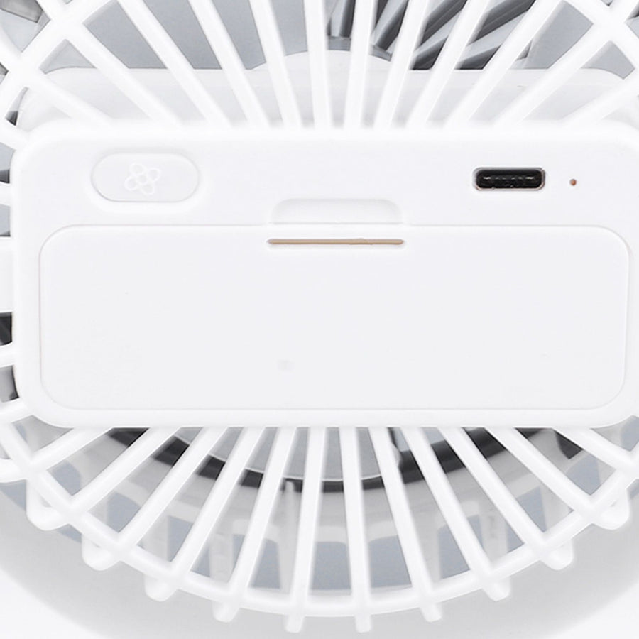 Desktop Mini Fan 1200mAh USB Rechargeable White 3 Speed 360 Degree Rotation Small Table Fan for Travel Camping Home