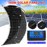 100W 100 Watt Portable Solar Panel Flexible Outdoor RV Boat Solar Panel Power Supply