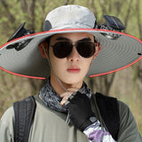 Rechargeable Handheld Fan Solar USB Charging Cooling 1000mAh Battery Electric Fan for Sun Caps Hole Type