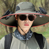 Rechargeable Handheld Fan Solar USB Charging Cooling 1000mAh Battery Electric Fan for Sun Caps Hole Type