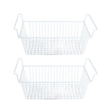 2Pcs Freezer Organizer Bins Steel Wire Large Capacity Strong Bearing Freezer Basket with Handle for Closet Countertops 56.5 X 25.2 X 24cm / 22.2 X 9.9 X 9.4in (L X W X H) with 7cm / 2.8in Handle