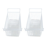 2Pcs Freezer Organizer Bins Steel Wire Large Capacity Strong Bearing Freezer Basket with Handle for Closet Countertops 56.5 X 25.2 X 24cm / 22.2 X 9.9 X 9.4in (L X W X H) with 7cm / 2.8in Handle - Top-Down View