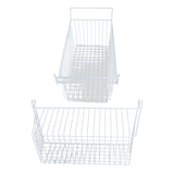 2Pcs Freezer Organizer Bins Steel Wire Large Capacity Strong Bearing Freezer Basket with Handle for Closet Countertops 56.5 X 25.2 X 24cm / 22.2 X 9.9 X 9.4in (L X W X H) with 7cm / 2.8in Handle