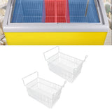 2Pcs Freezer Organizer Bins Steel Wire Large Capacity Strong Bearing Freezer Basket with Handle for Closet Countertops 56.5 X 25.2 X 24cm / 22.2 X 9.9 X 9.4in (L X W X H) with 7cm / 2.8in Handle - Extra Image