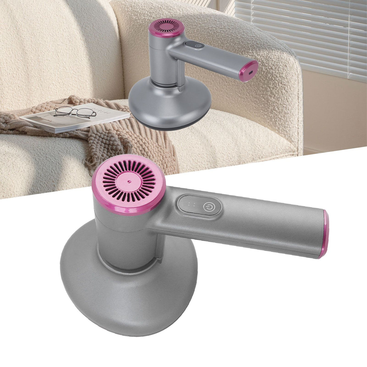 Handheld Vacuum Cleaner 2600mAh UV C Lamp Dust Mite Removal Vacuum Cleaner for Home Purple Gray
