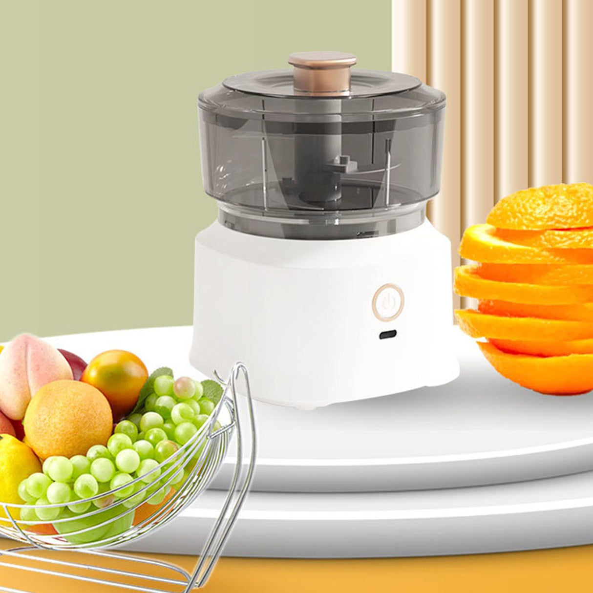 Electric Meat Chopper Grinder Blender Multifunctional Stainless Steel Blades Efficient Safe Food Blender for Kitchen White