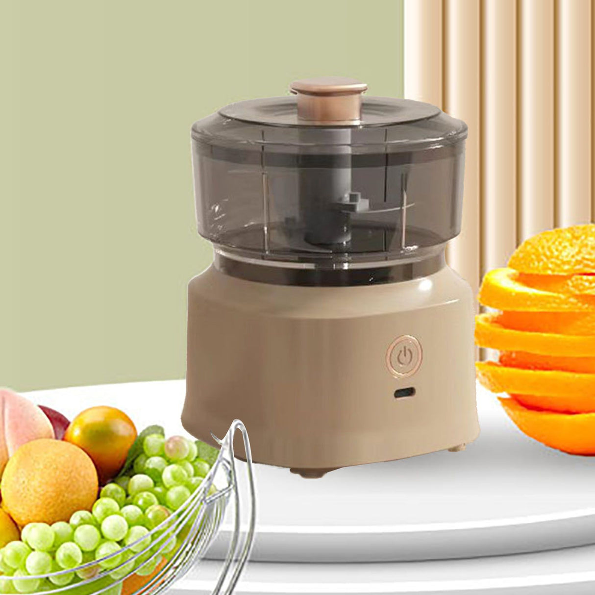 Electric Meat Chopper Grinder Blender Multifunctional Stainless Steel Blades Efficient Safe Food Blender for Kitchen Dark Brown