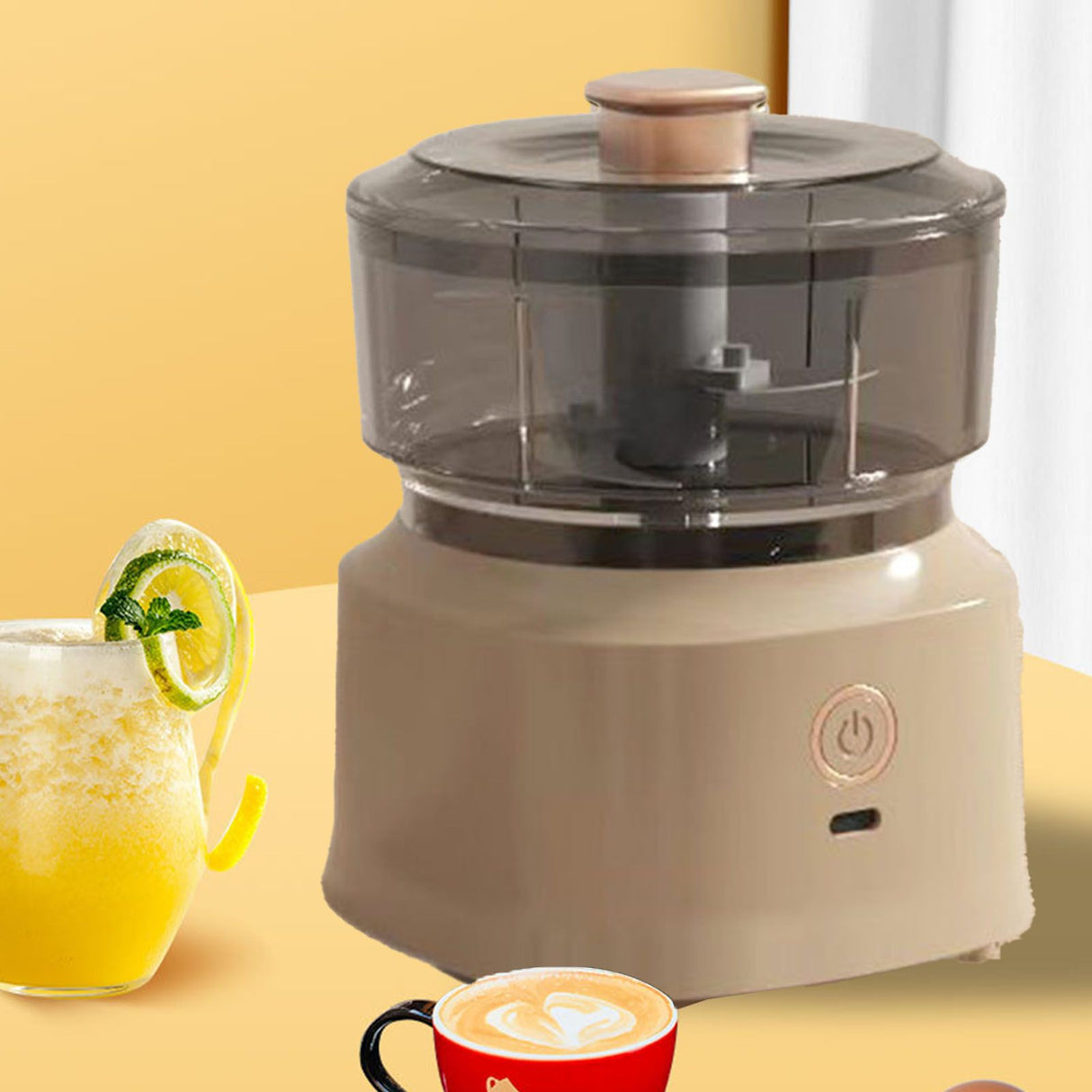 Electric Meat Chopper Grinder Blender Multifunctional Stainless Steel Blades Efficient Safe Food Blender for Kitchen Dark Brown