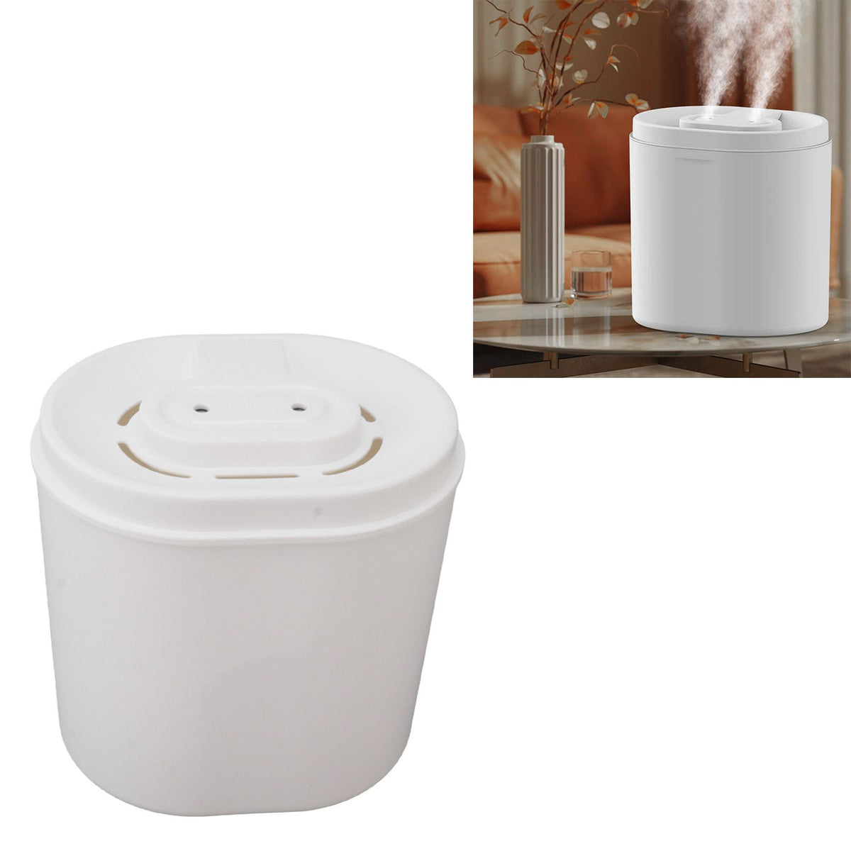 Desk Humidifier Quiet 6L Large Capacity Double Spray USB Plug in Air Humidifier for Bedroom Office Travel
