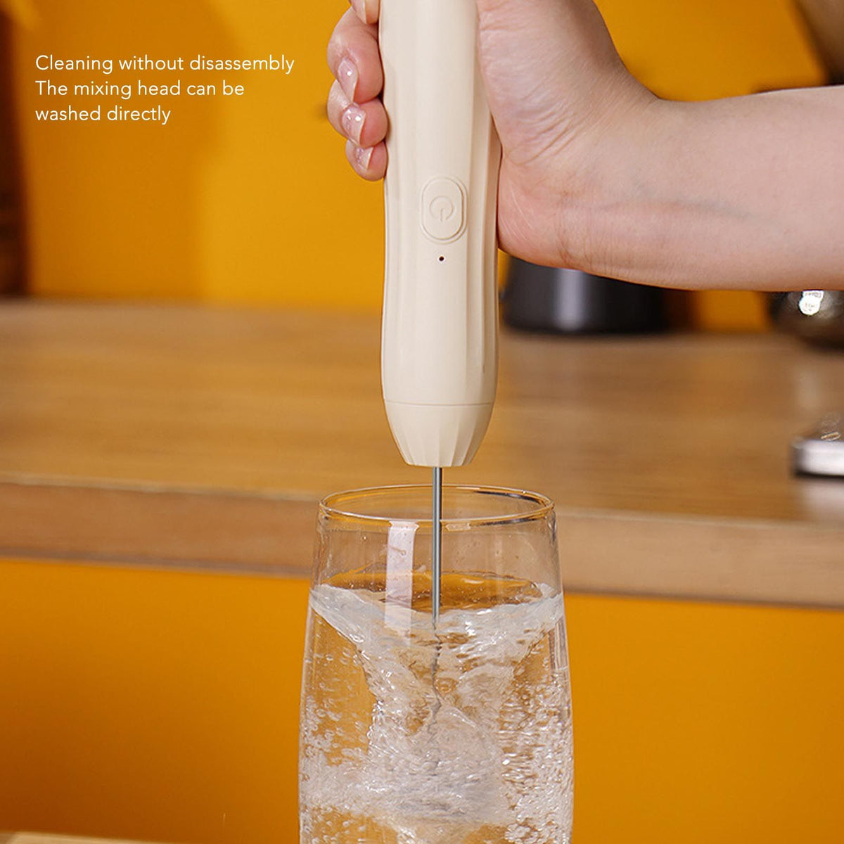 Milk Frother Khaki Rechargeable Coffee Frother Mixer for Coffee Latte Hot Chocolate