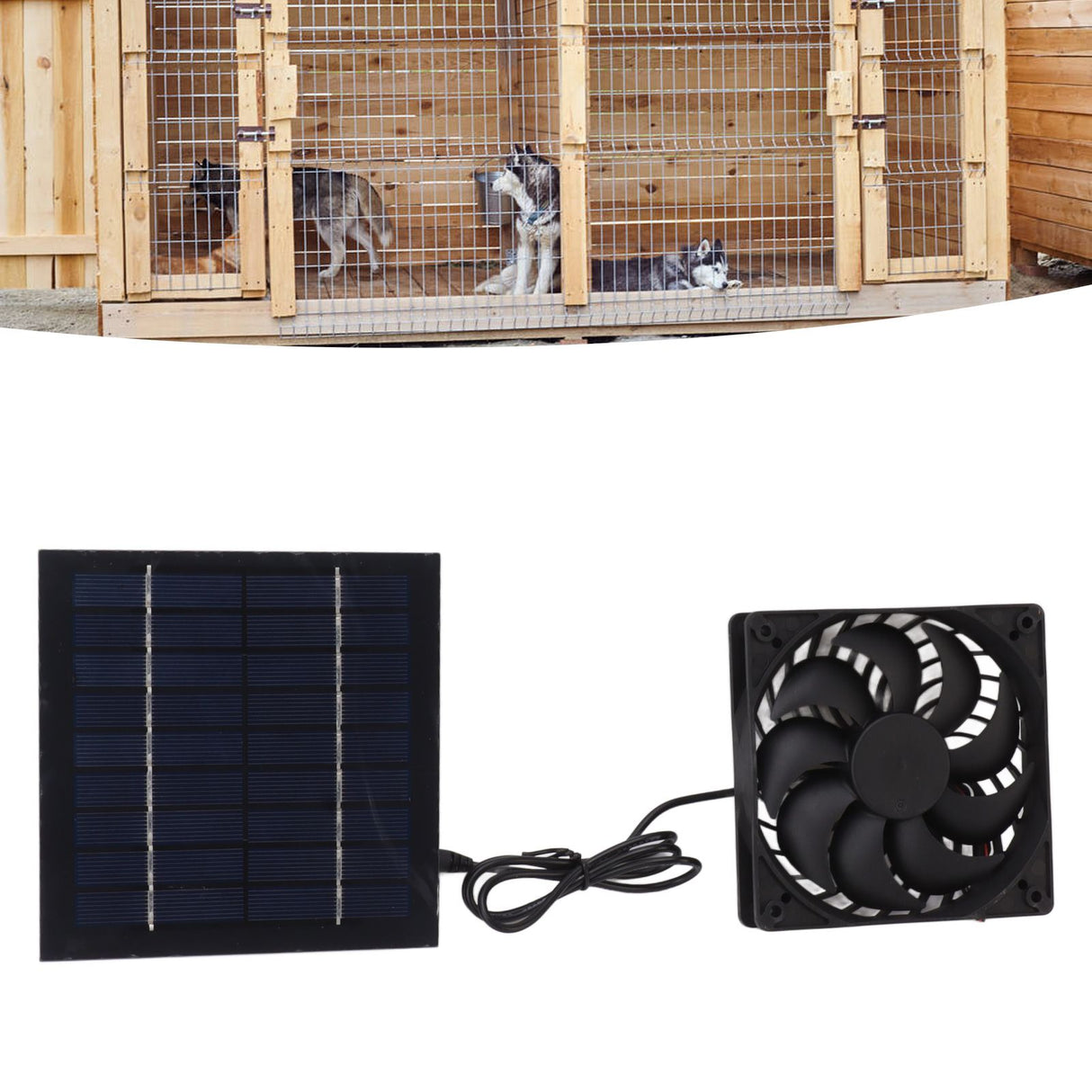 10W Solar Panel Fan Kit Solar Powered Fan for Small Greenhouses Doghouses Sheds Ventilation