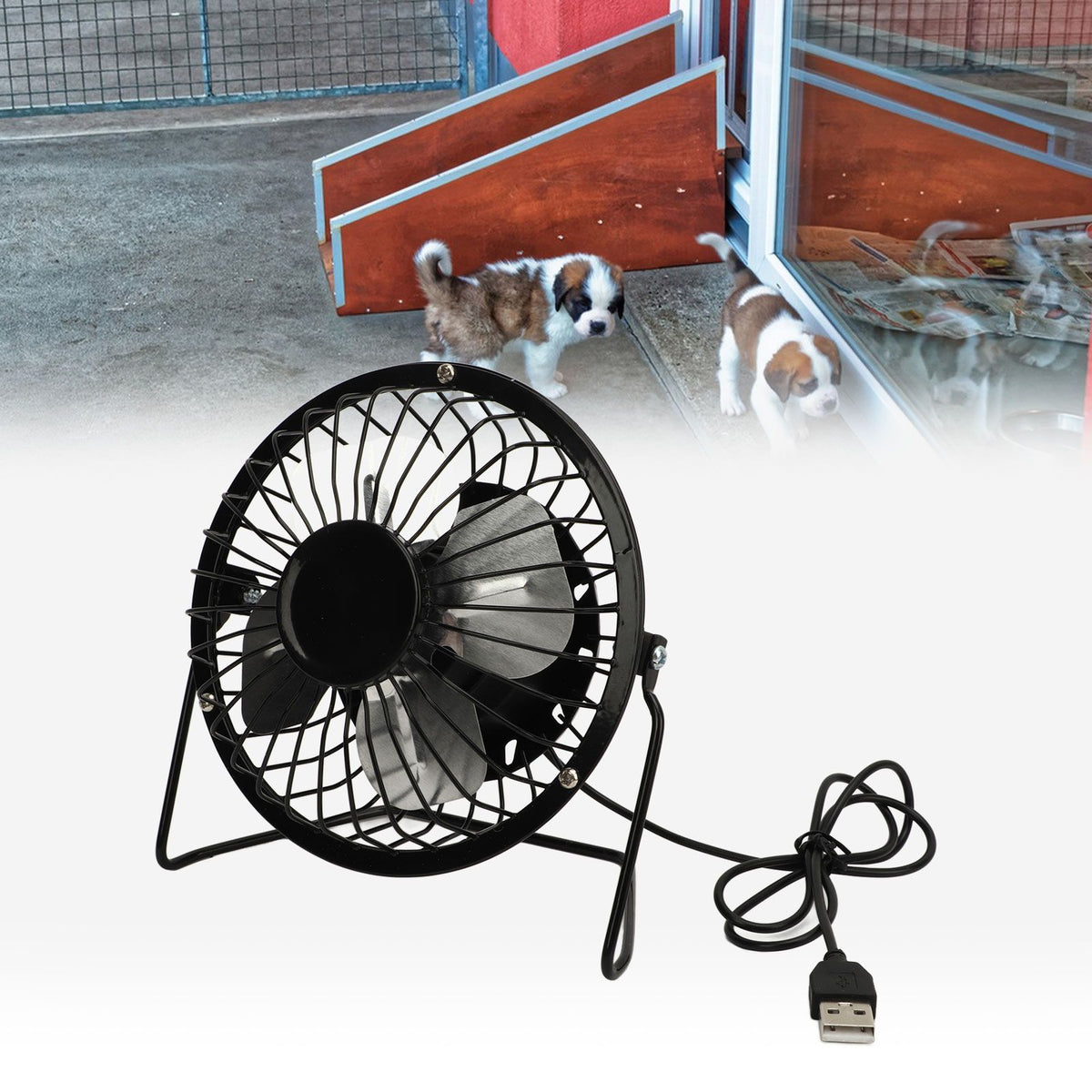 Solar Panel Powered Fan 5W USB 360 Degree Adjustable Solar Panel Greenhouse Fan for Outdoor Chicken Coop Dog House