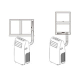 Portable AC Window Vent Kit Air Conditioner Window Kit Adjustable PVC Window Seal Kit Panels for Horizontal Vertical Window