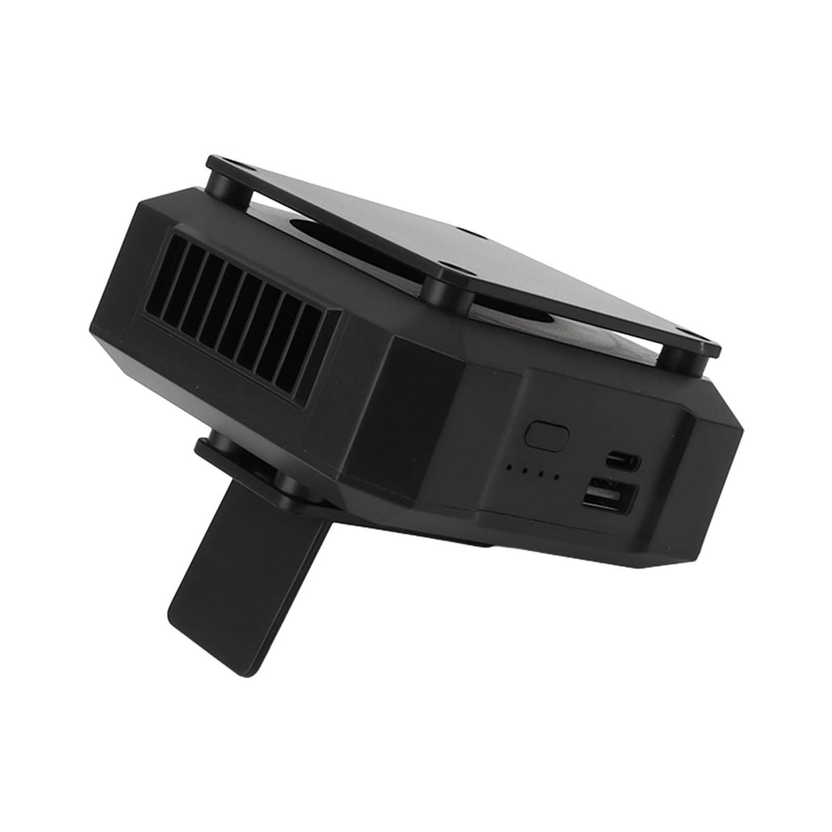 Waist Clip Fan USB Charge 4000mAh Battery 3 Speed Modes White Light ABS Shell Belt Fan for Camping Adventure Travel